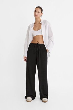 Stradivarius Keten+Bol+Kesim+Pantolon